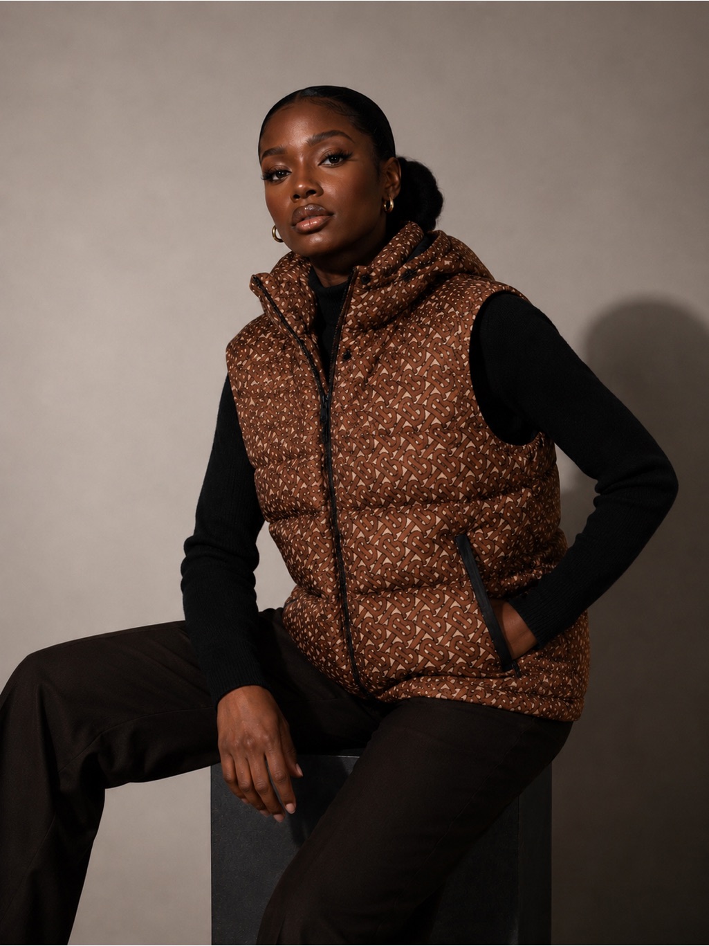 Trendy Monogram Burberry Puffer Vest